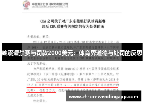 魏震遭禁赛与罚款2000美元：体育界道德与处罚的反思